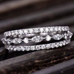 NEW 4.1 CT Diamond 925 Sterling Silver Ring